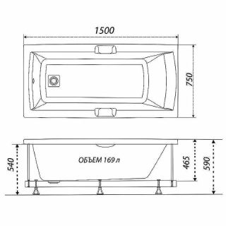 Акриловая ванна Triton Алекса Щ0000049162 150x75 см белый